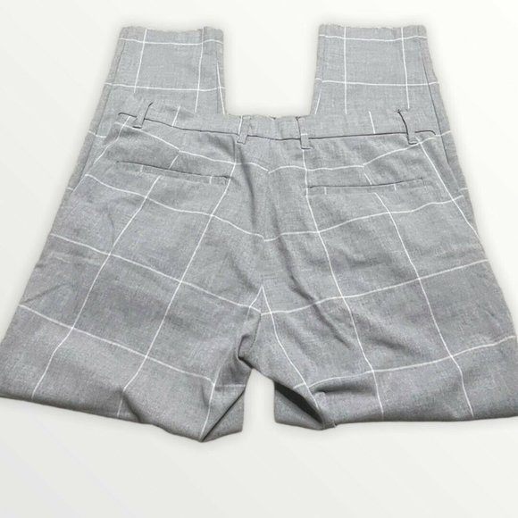 Bershka Womens Skinny Cropped Fit Gray Plaid Pants - Picture 3 of 12